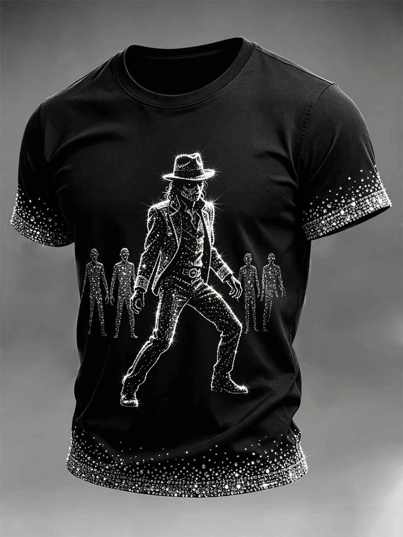 Men's Pop Music Inspired Printed Casual T-shirt