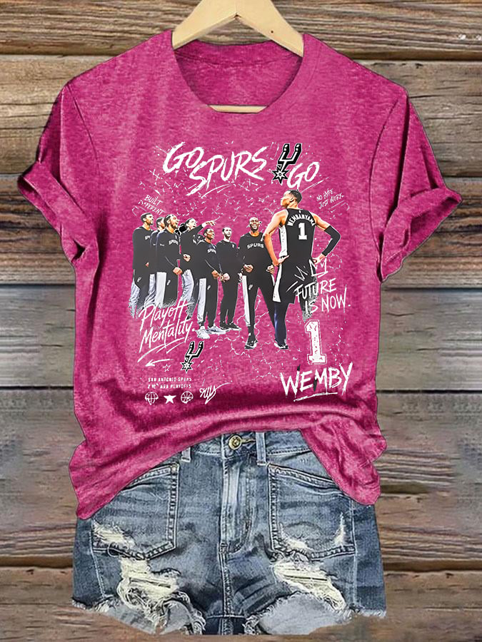 Women's  WEMBY Print Round Neck T-shirt