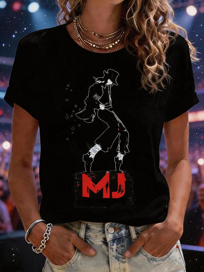Women's Superstar Art Print V Neck T-shirt