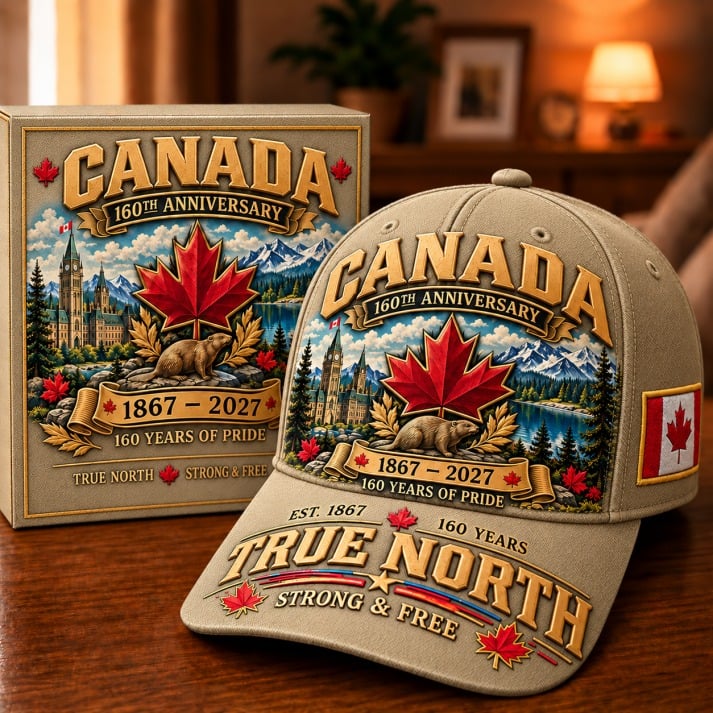 49% OFF -  Canada 160th Anniversary 1867–2027 – Premium Heritage Cap | Cotton-Poly Blend • Detailed Embroidery • Adjustable Fit