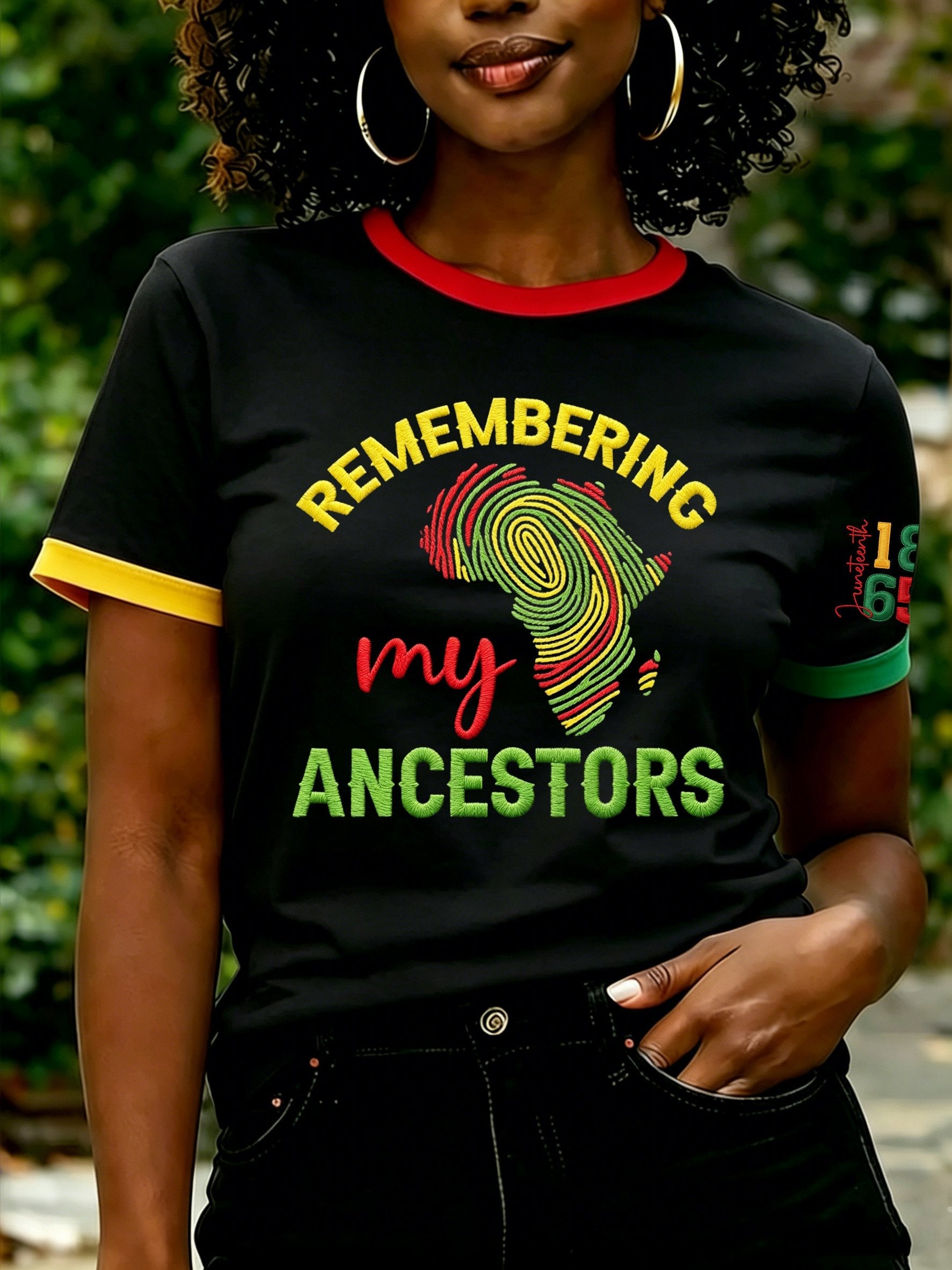Women's Juneteenth Print Casual Crewneck Top
