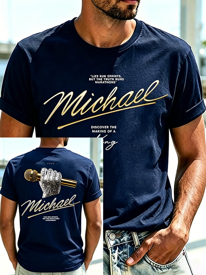 Men's Pop Music Inspired Printed Casual T-shirt