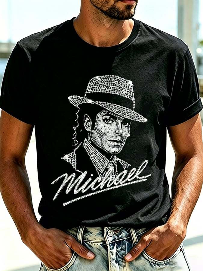 Men's Pop Music Inspired Printed Casual T-shirt
