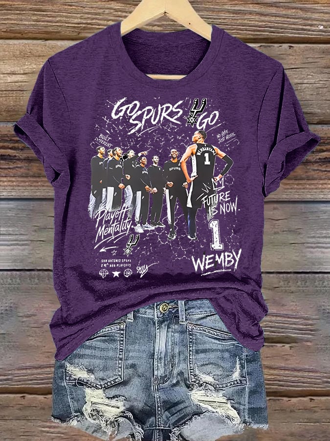 Women's  WEMBY Print Round Neck T-shirt