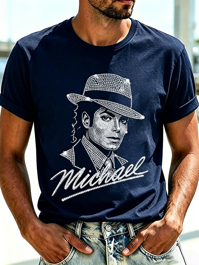 Men's Pop Music Inspired Printed Casual T-shirt