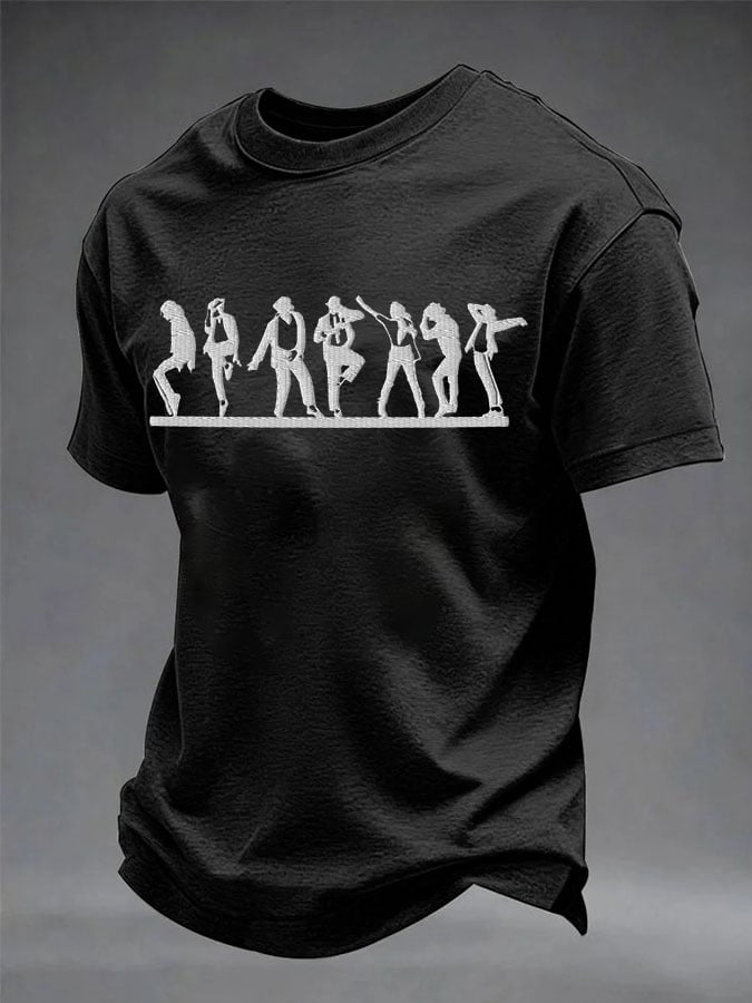 Men's Pop Music Inspired Printed Casual T-shirt