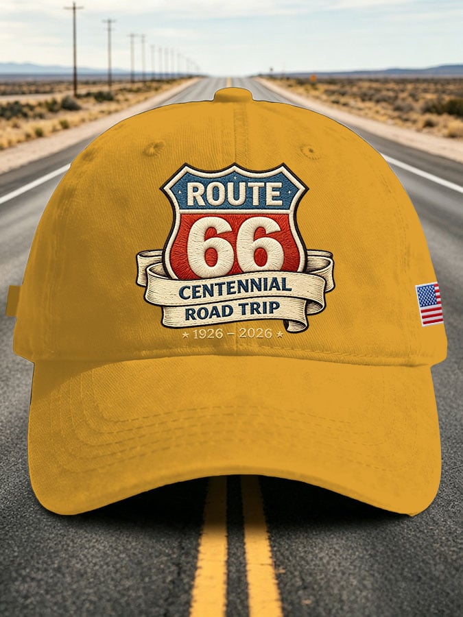 Unisex Vintage Road Trip Route 66 Centennial Printed Hat