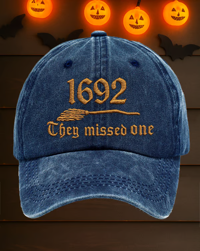 Unisex Halloween Witch Prints Adjustable Washed Cotton Cap
