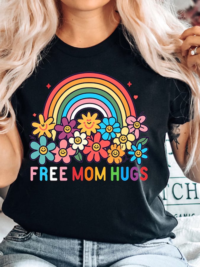 Women's Casual LGBTQ Proud Mom Print Short Sleeve T-Shirt