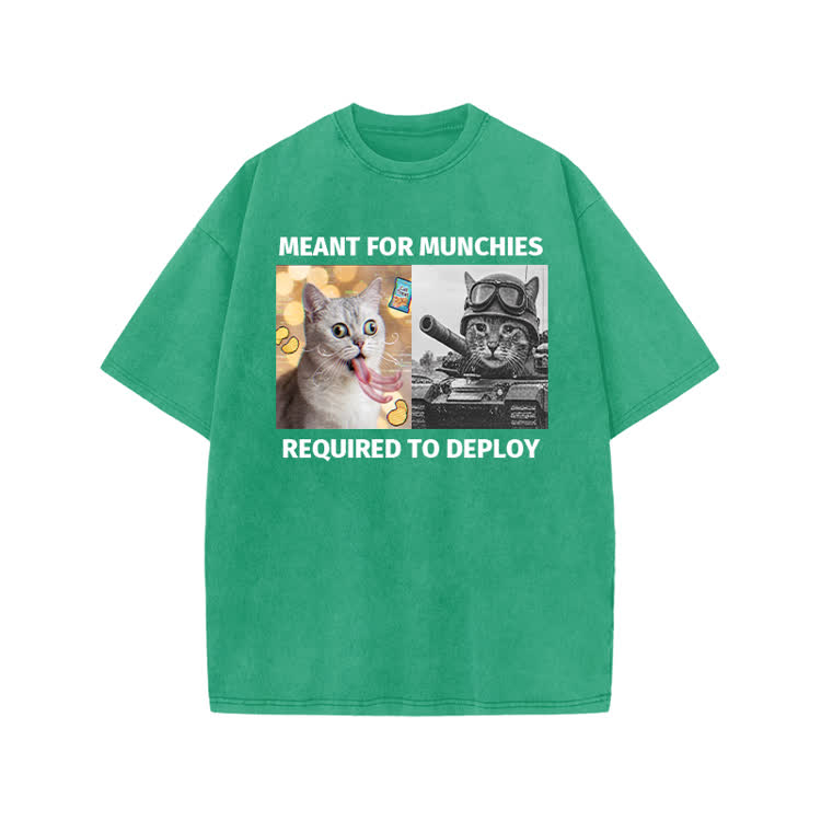 Street Cat Collage Graphic Print Acid Washed T-shirt