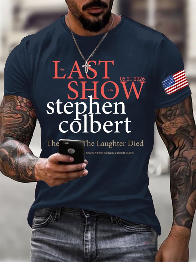 🔥Last Day 49% Off🔥Men's Retro Last Last Show 05.21.2026 The Night The Laughter Died After The Opening Monol, Hopefully People Laughed During The Show Print T-Shirt