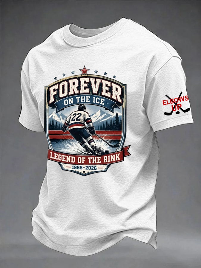 Men's Forever On The Ice Legend Of The Rink Hockey 1965-2026 Printed Casual T-Shirt