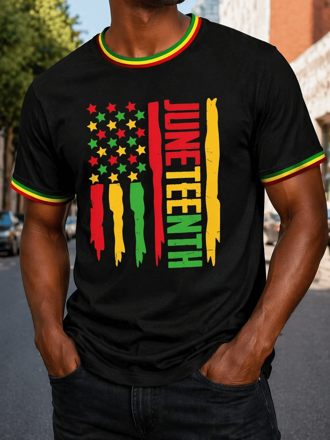 Men's Juneteenth Printed Casual T-shirt