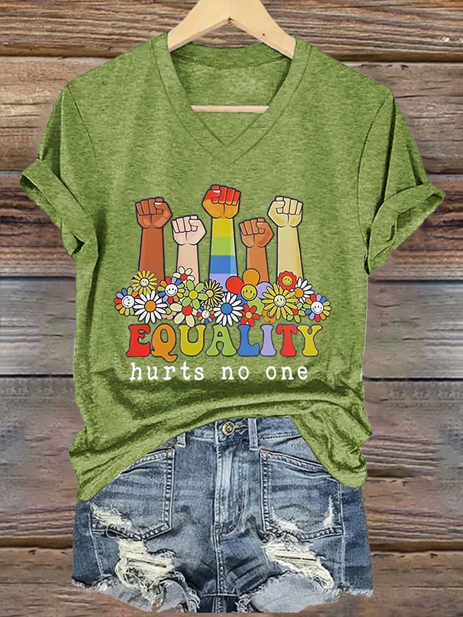 Women's Equality Hurts No One Printed T-shirt
