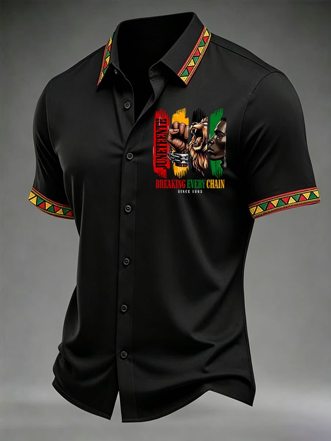 Men's Juneteenth Breaking Every Chain We Rise Printed Top