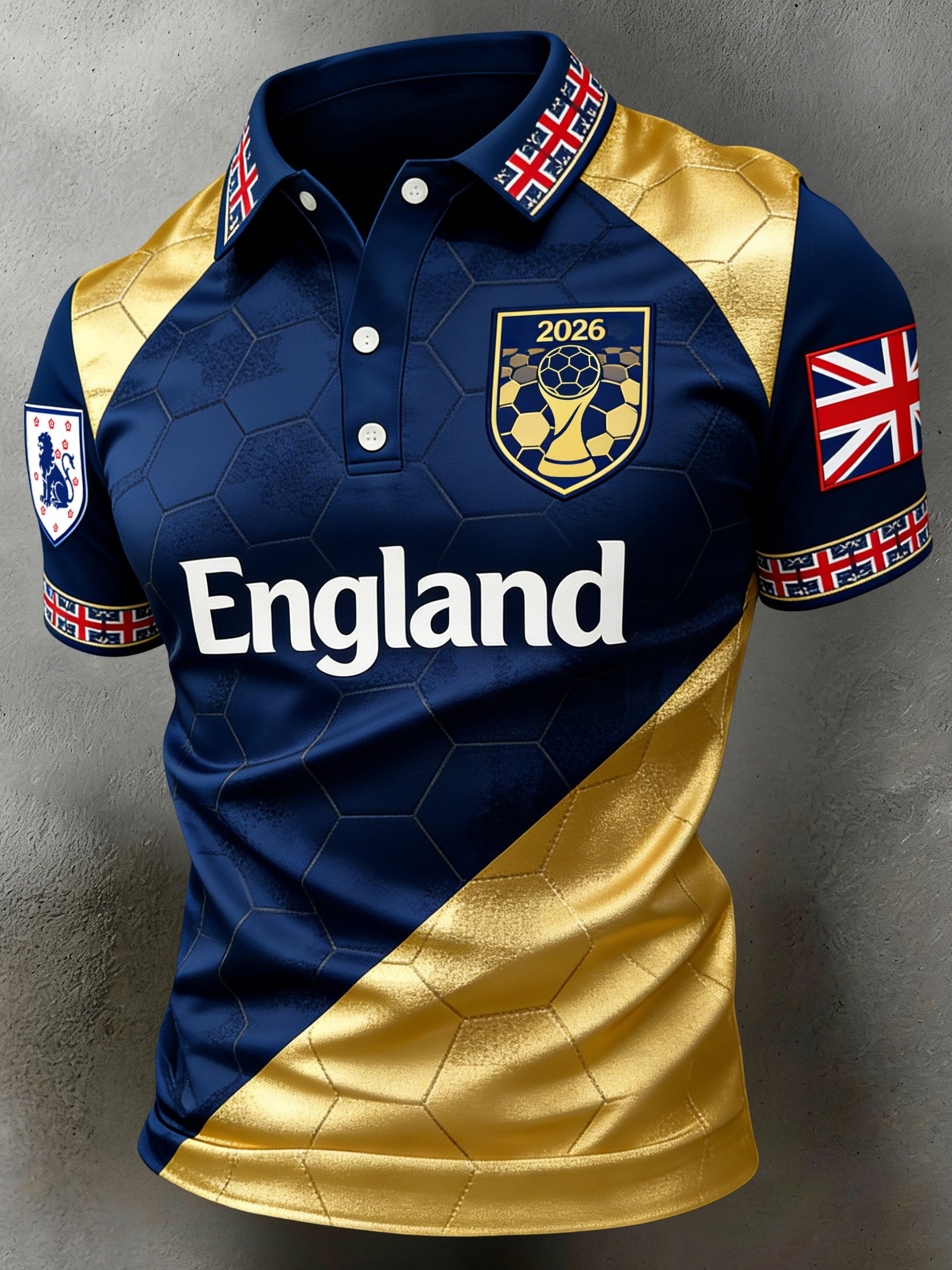 Men's England Football Print Casual Polo