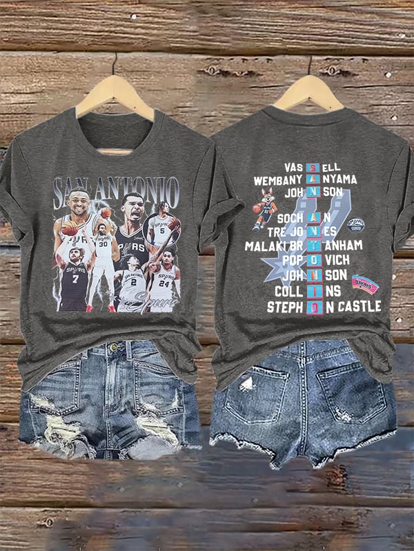 Women's  San Print Round Neck T-shirt