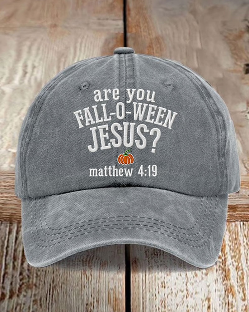 Unisex Casual Halloween Faith Print Adjustable Washed Cotton Cap