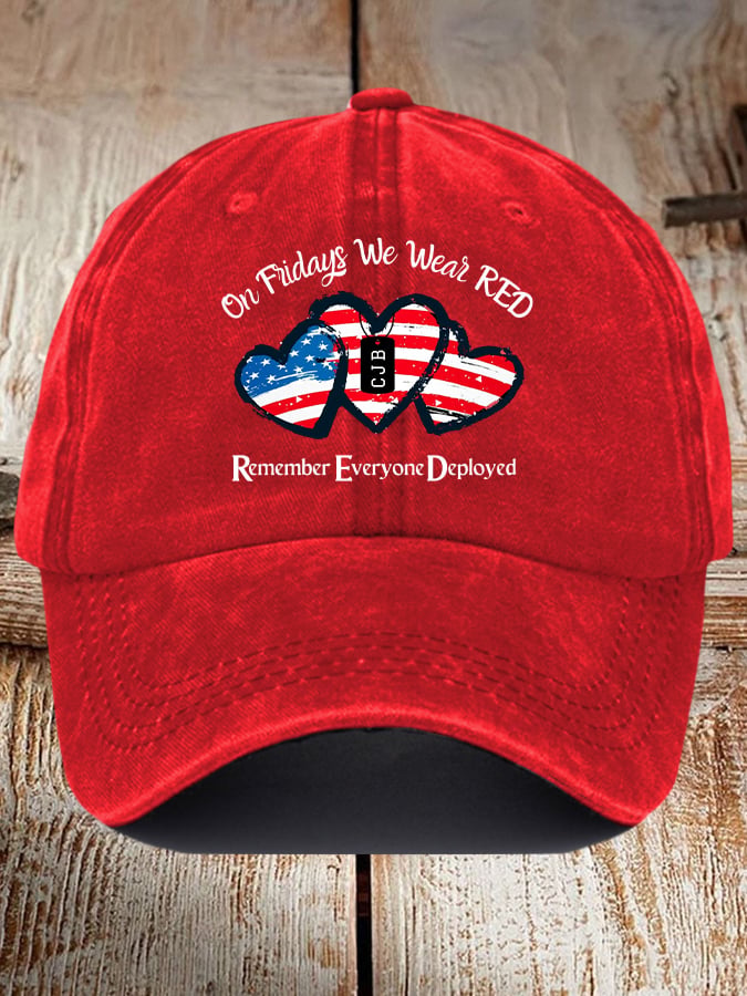 Unisex On Fridays We Wear Red Print Baseball Cap