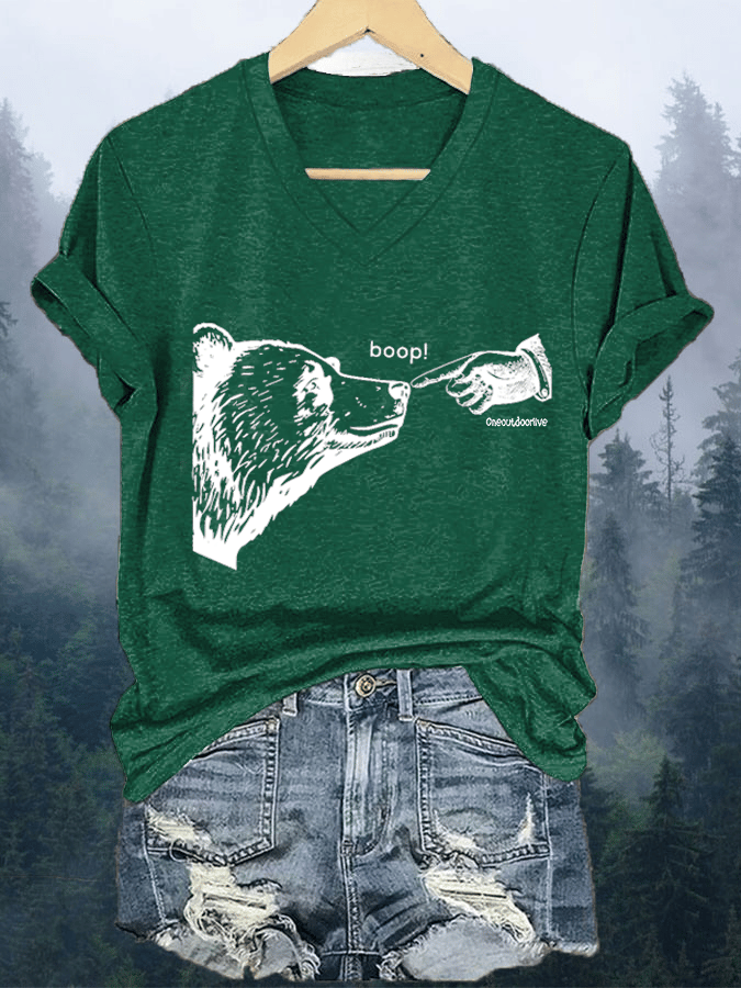 Women's Suppoard National Parks Print V-Neck T-Shirt