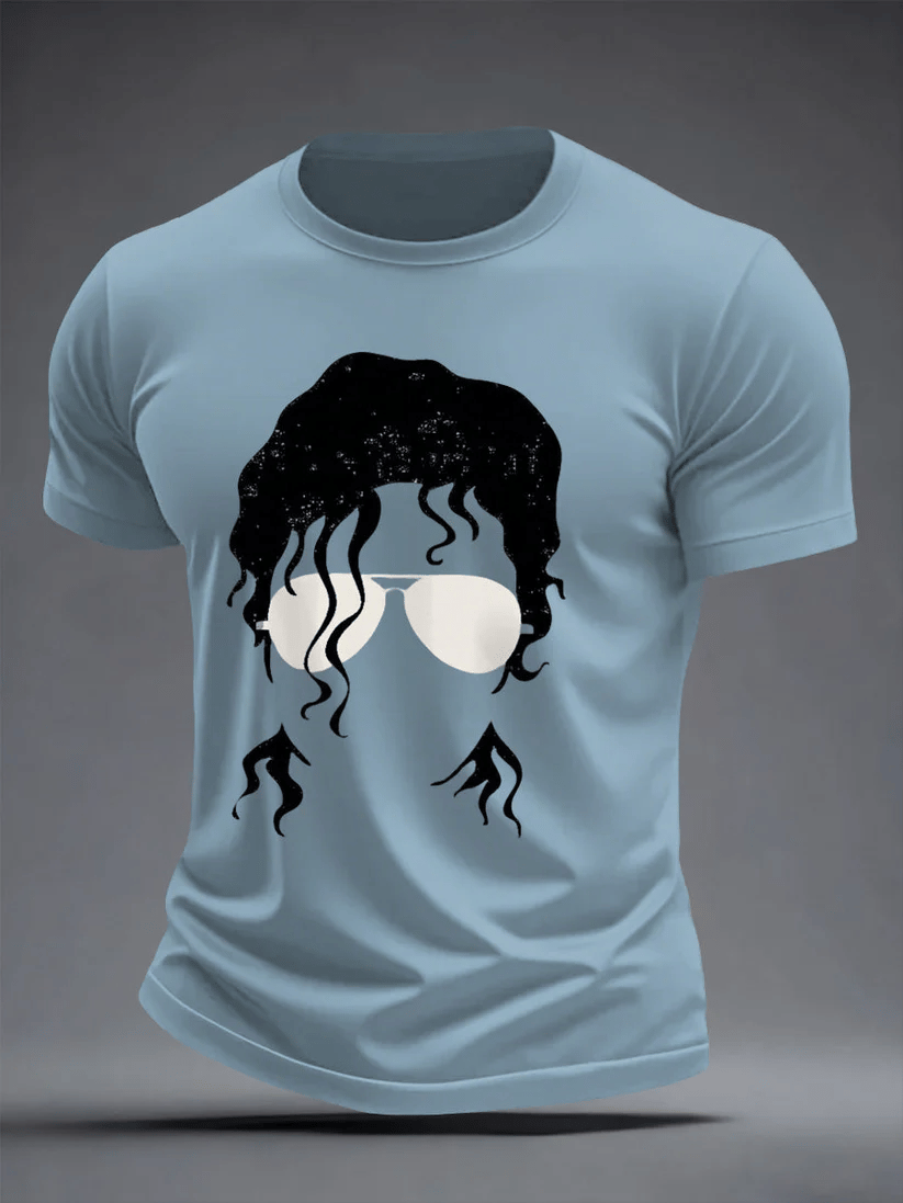 Men's Vintage Commemorative Print Casual T-shirt