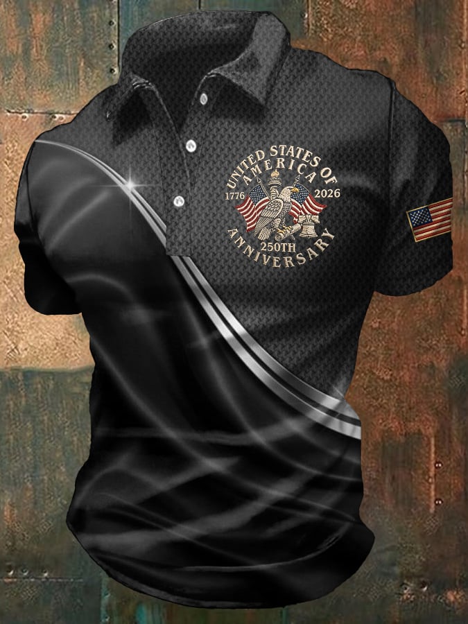 Men's Casual Printed Polo Shirt