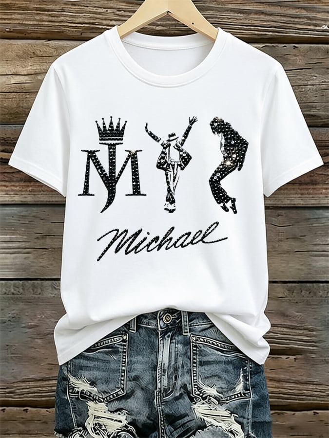 Women's Pop Music Inspired Printed Casual T-shirt