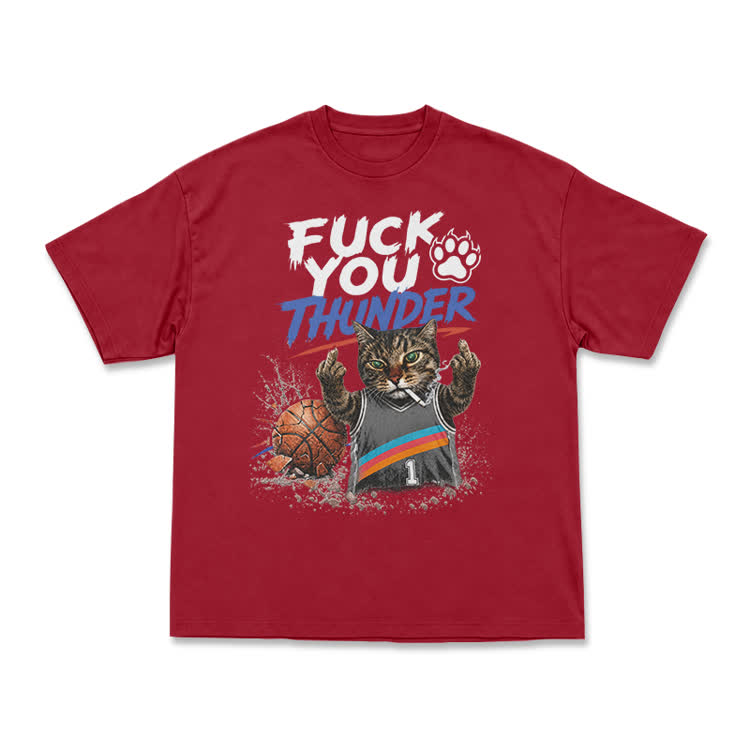 Vintage Cat Basketball Graphic T-Shirt