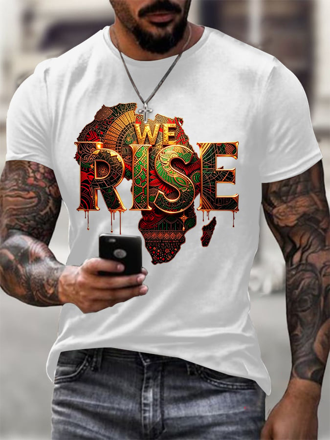 Men's Juneteenth Print Casual T-Shirt