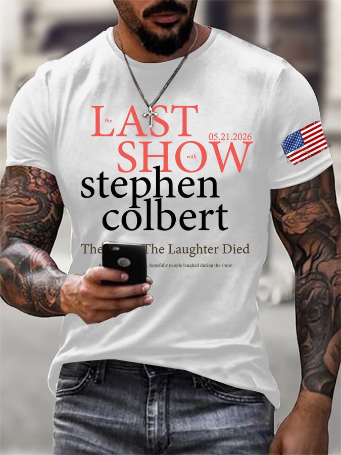 🔥Last Day 49% Off🔥Men's Retro Last Last Show 05.21.2026 The Night The Laughter Died After The Opening Monol, Hopefully People Laughed During The Show Print T-Shirt