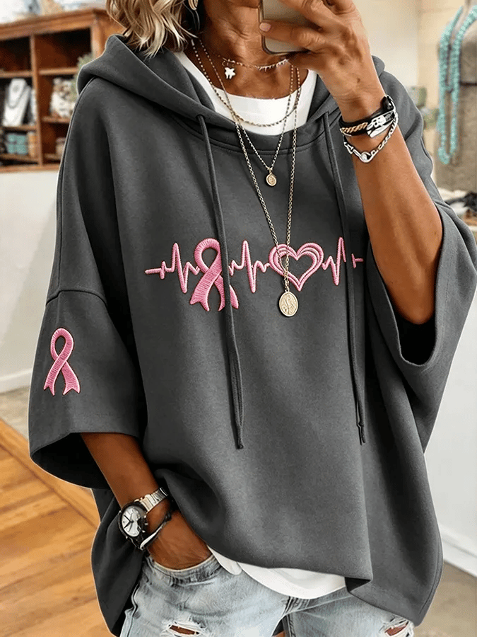 Women'S Breast Cancer Awareness Month Printed Super Large Hoodie