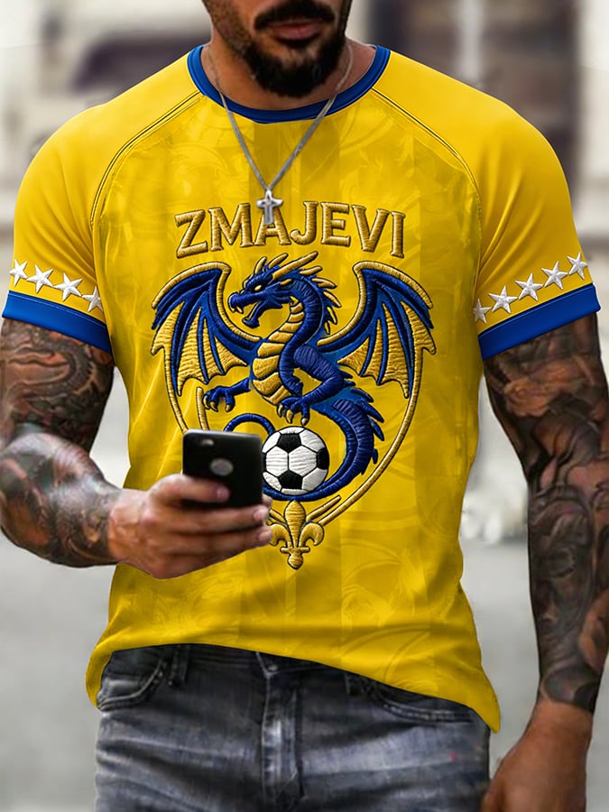 Men's Soccer Print Short-Sleeve T-Shirt
