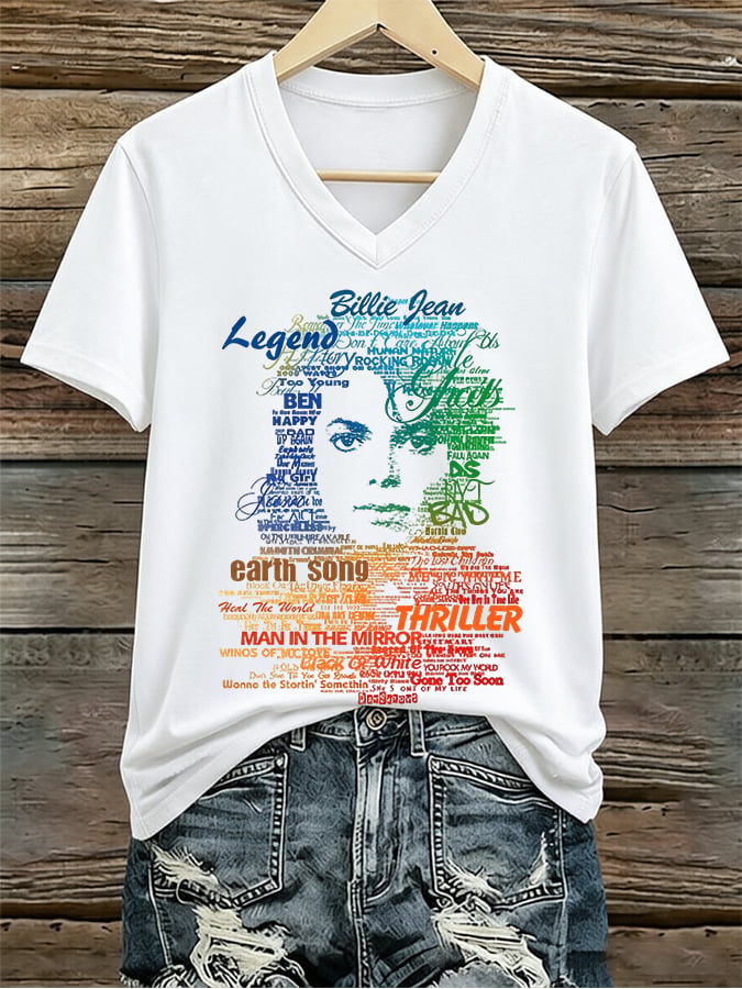 Women's Pop Music Inspired Printed  T-Shirt
