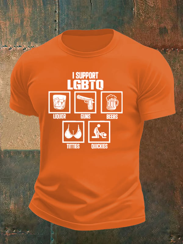 Men's  I SUPPORT LGBTQ Printed T-Shirt