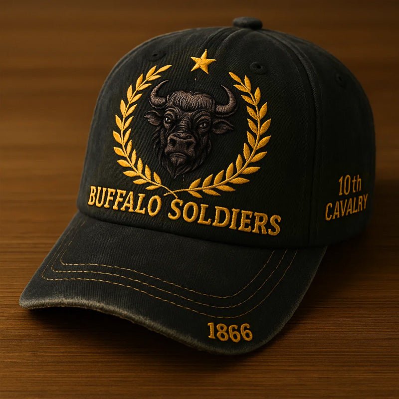 Retro Buffalo Cavalry Print Casual Hat