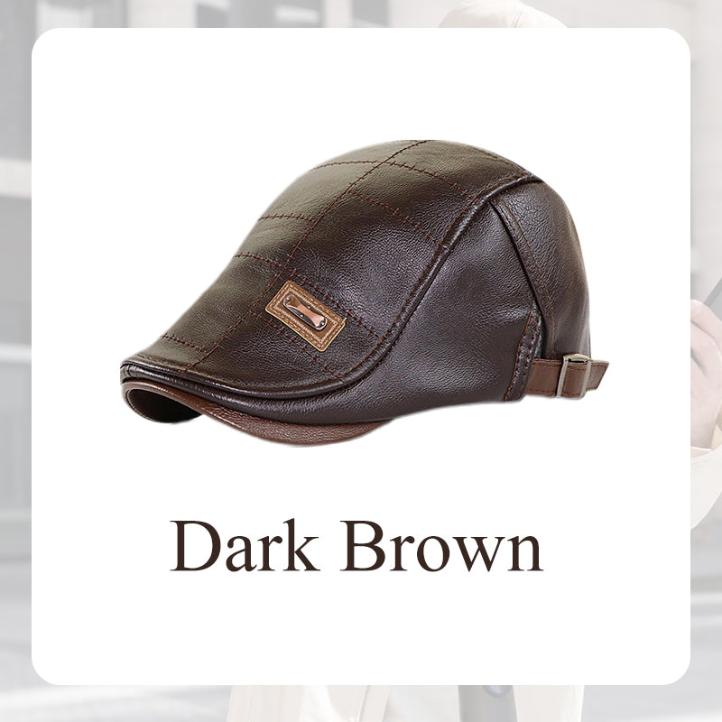 Men's Trendy  PU Leather Ivy Cap