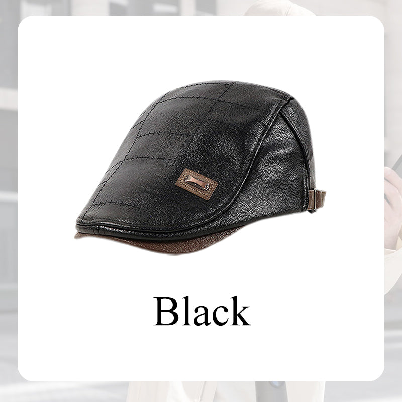 Men's Trendy  PU Leather Ivy Cap